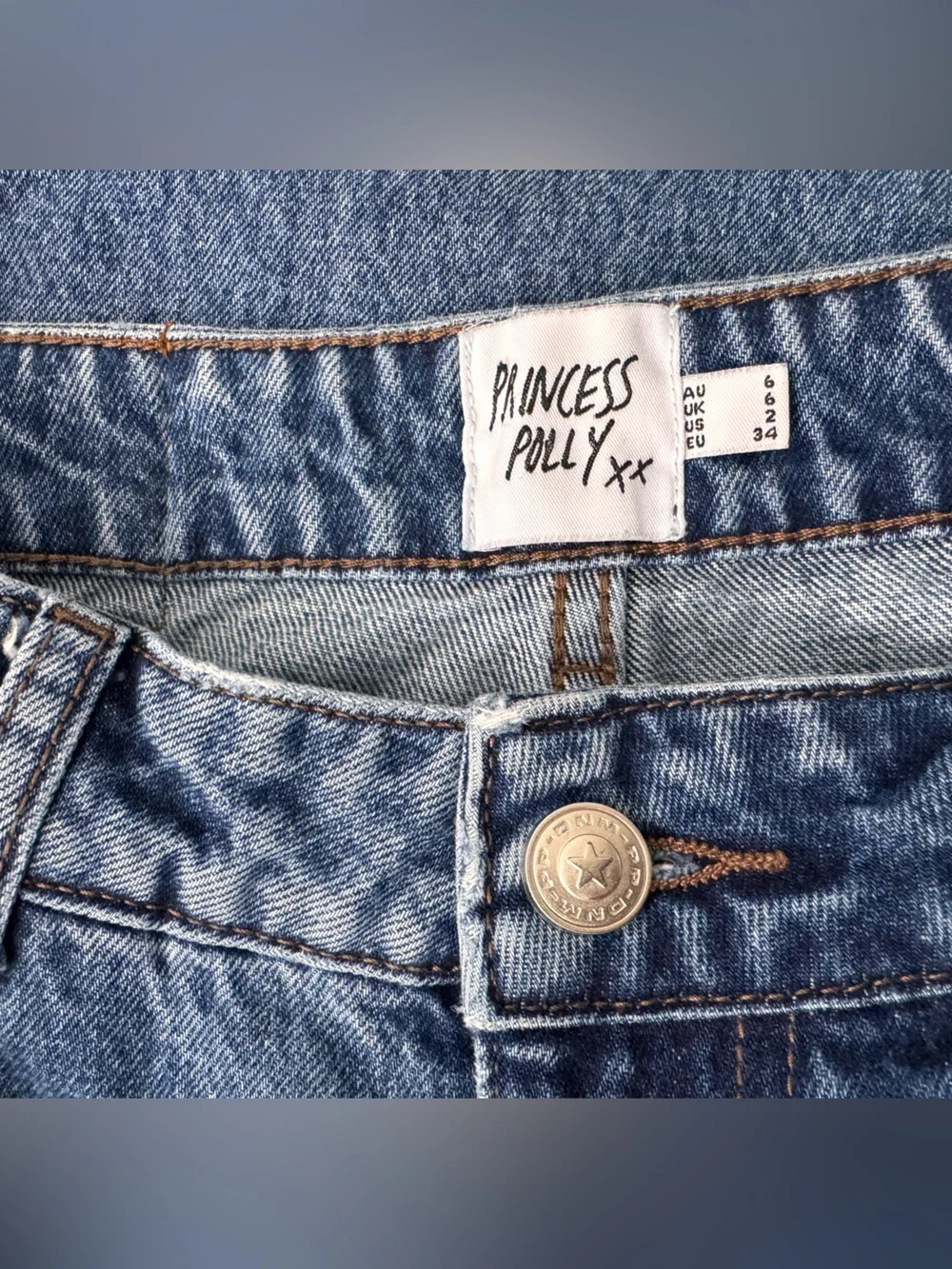 Princess Polly Wide Leg Carpenter Jeans Size AU 6 / US 2